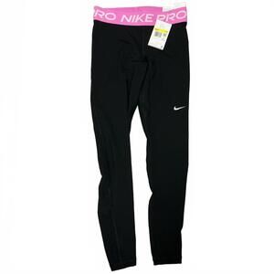 Nike Pro Women's Training Leggings Size Small Black with Pink Waistband